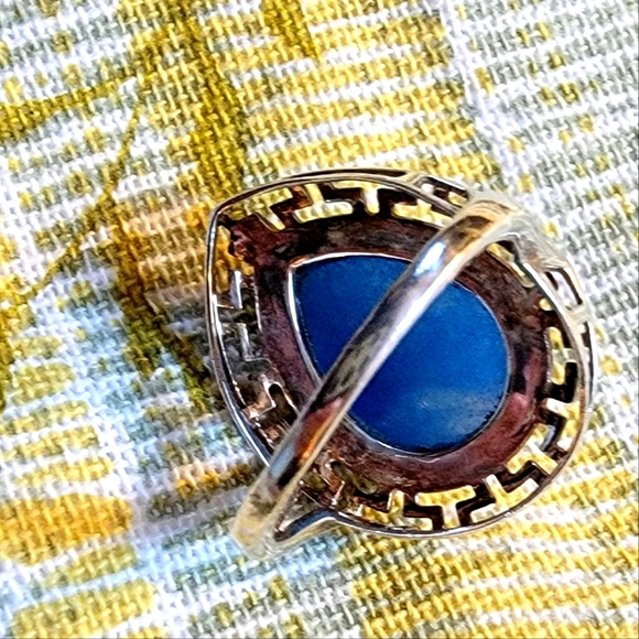 🔹️ Sterling Silver Blue Chalcedony Statement Ring - Picture 5 of 10